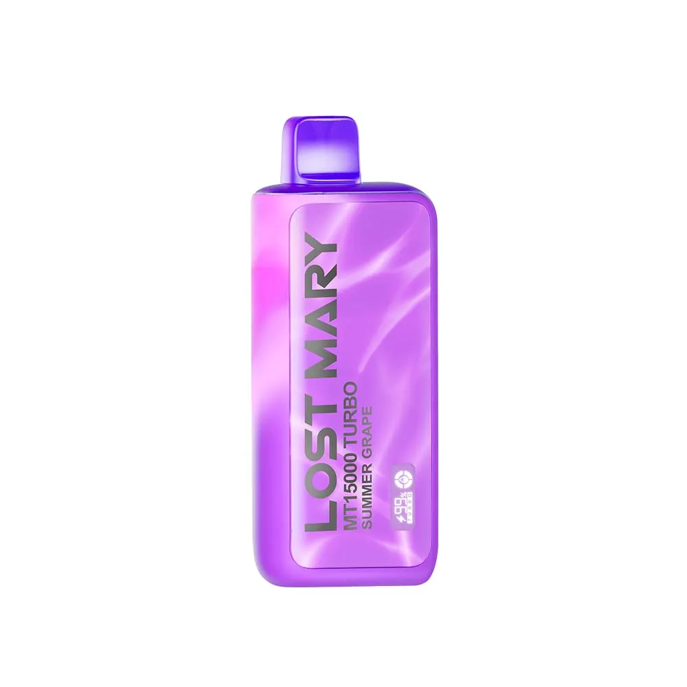 LOST MARY MT15000 Turbo disposable vape, Summer Grape flavor, purple gradient