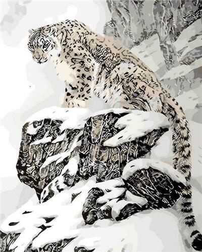 

Leopard in Snows – Paint By Numbers - 40*50CM, 501 Original
