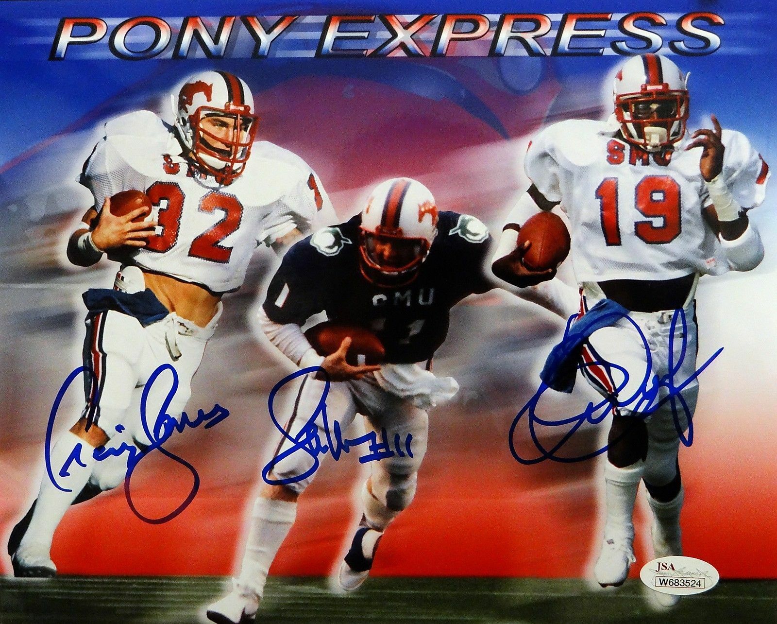 Dickerson McIlhenny James Autographed 8x10 SMU Pony Express Photo Poster painting- JSA W Auth