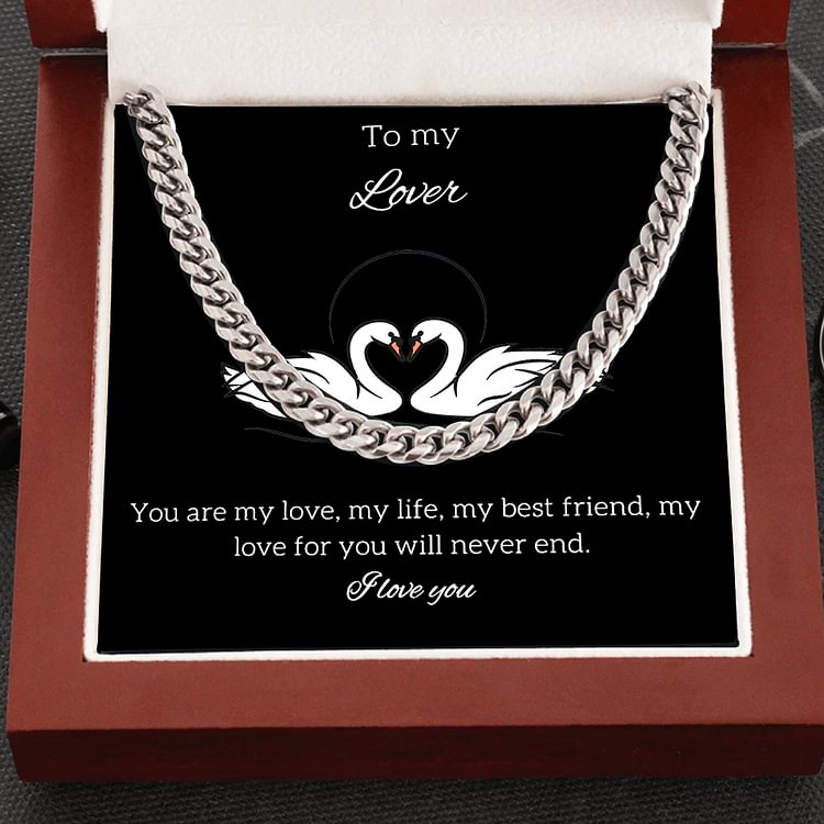 To My Lover I Love You Necklace with Gift Card Mahogany Gift Box Set