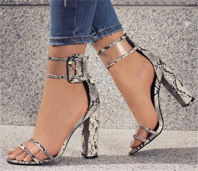 Ladies Bandage Transparent Sexy Summer Party Flock Sandal Shoes 35-42 SizeWomen Ankle Strap High Heel Sandals Shoes 2022