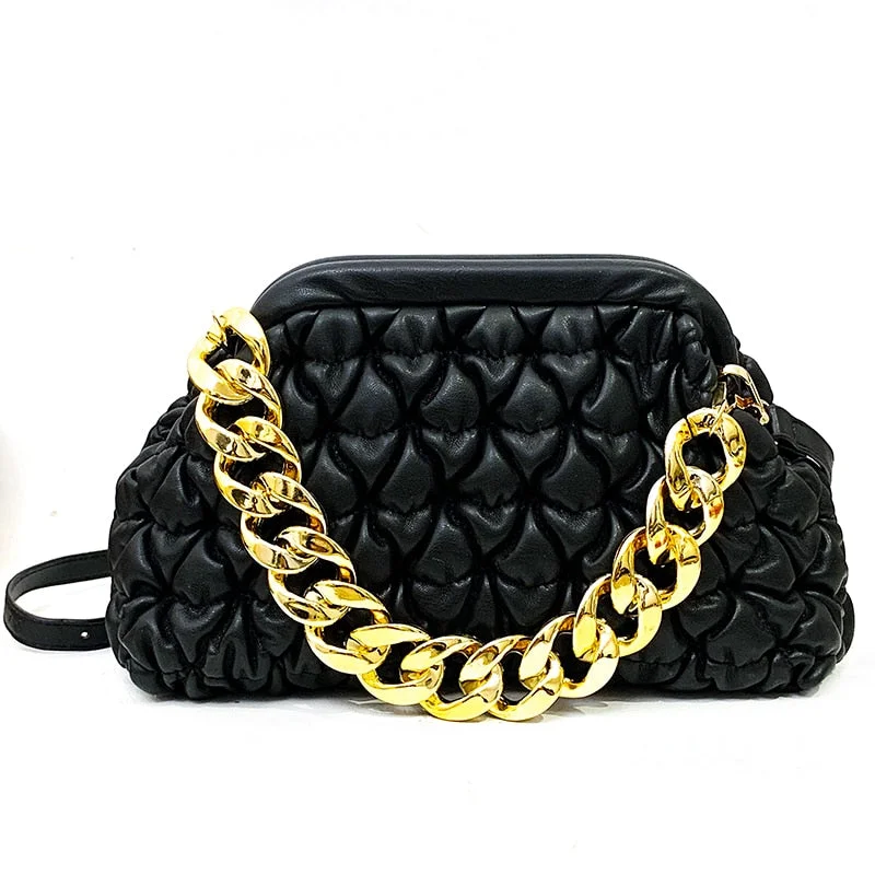 Brand Pleated Women Bag Luxury Chain Armpit Bags for Women New Shoulder Bag Fashion Purses and Handbags Designer Crossbody Bag