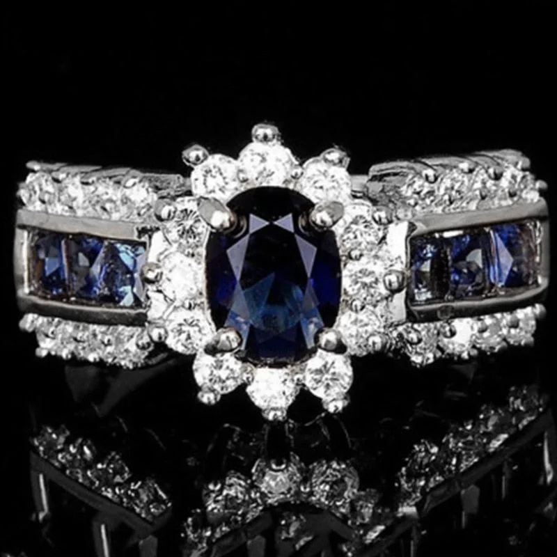 Cifeeo Luxury Atmospheric Zircon Wedding Rings for Women Exquisite ...