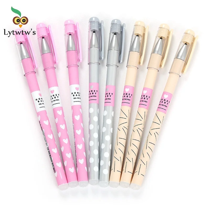 1 Pieces Lytwtw's Stationery Cute Dot Heart Erasable Pen Gel Pen School Office Kawaii Supplies Handles Creative Gift Candy