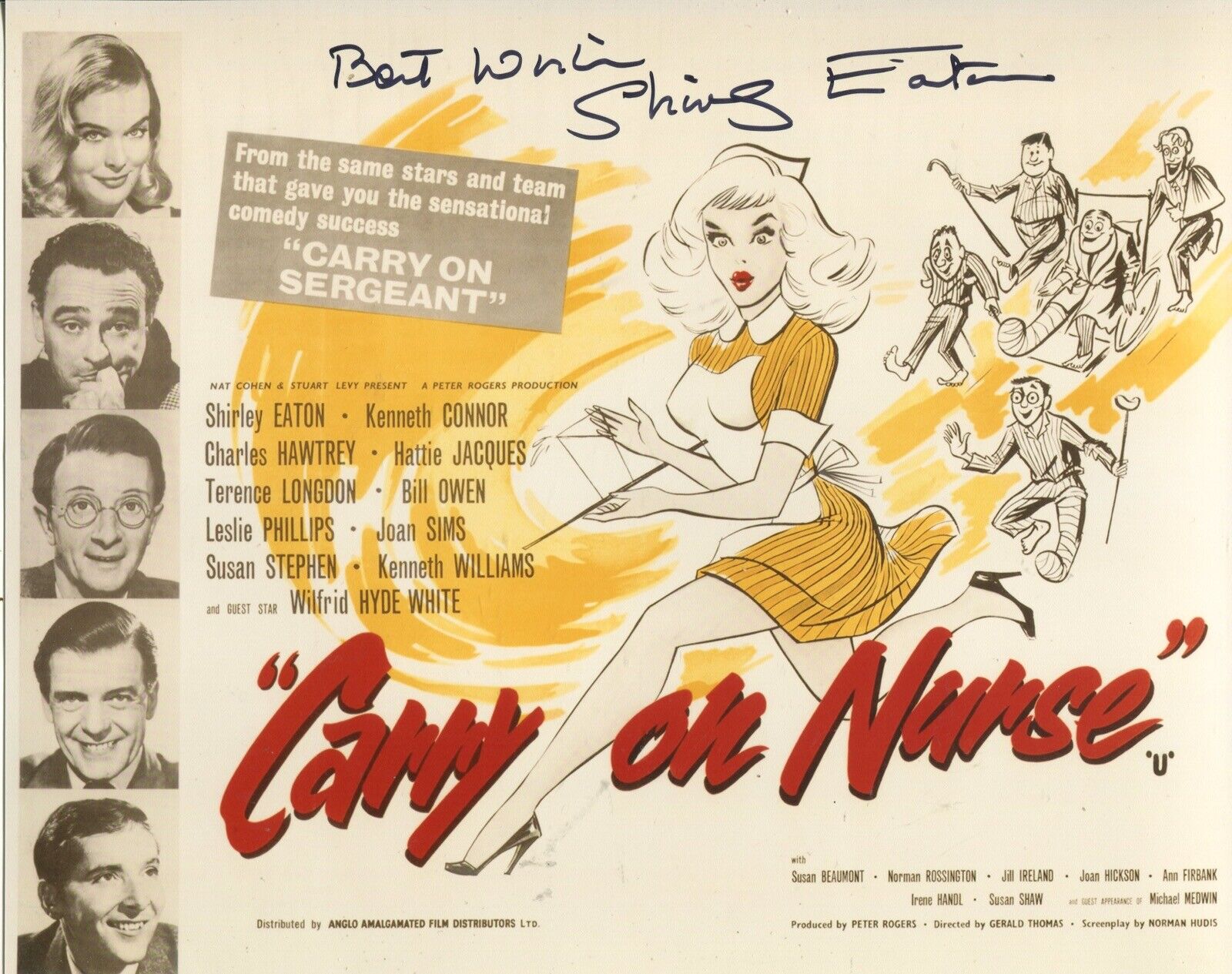 Carry on Nurse comedy movie Photo Poster painting signed by Shirley Eaton - UACC DEALER