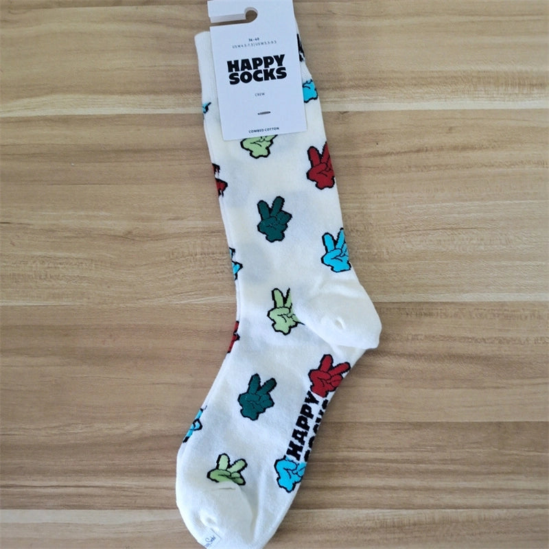 Women’s Vacation Minimalist Polka Dots Cotton Crew Socks A Pair