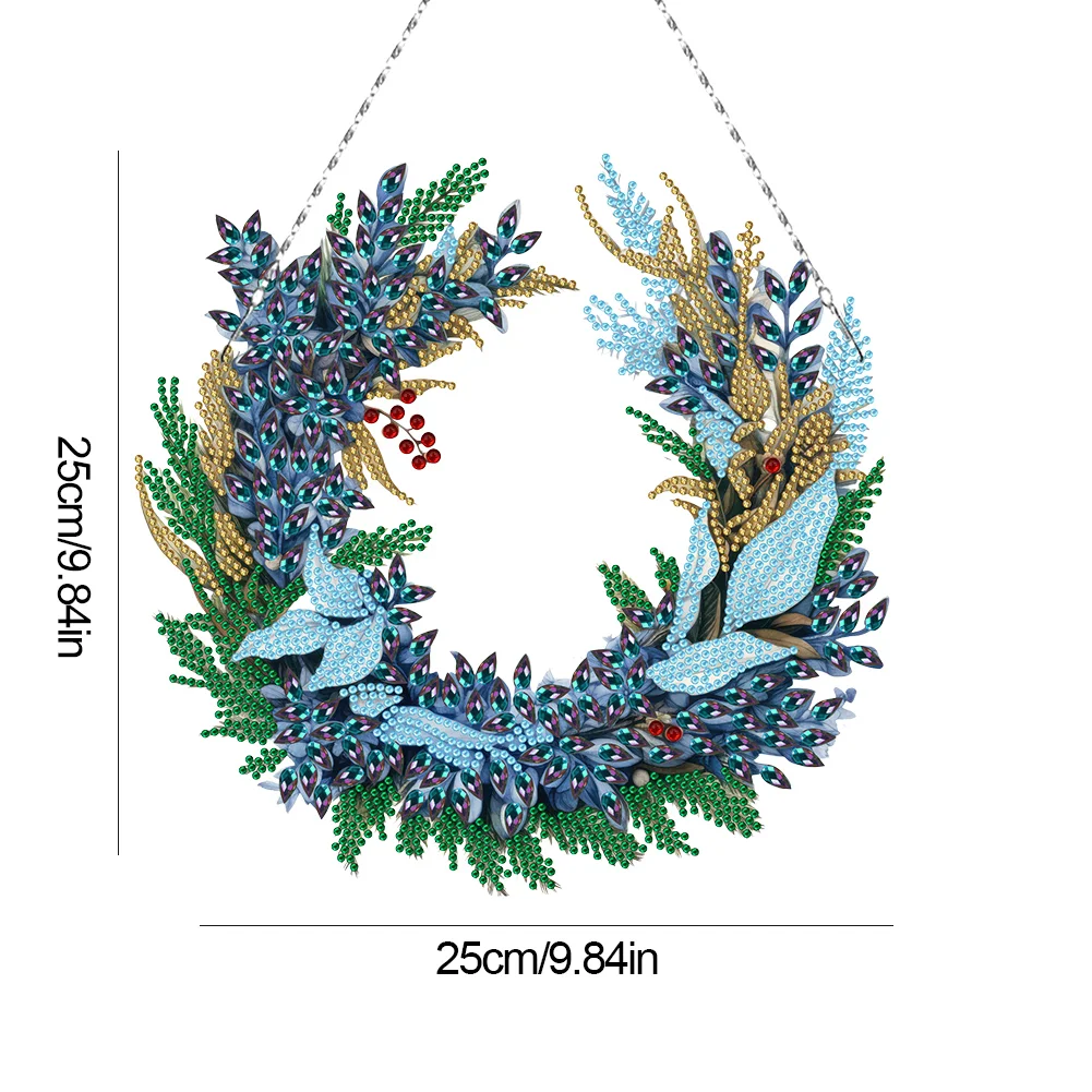 Special Shaped Crystal Painting Wreath Kit DIY Full Drill Garlan(Single Sided)