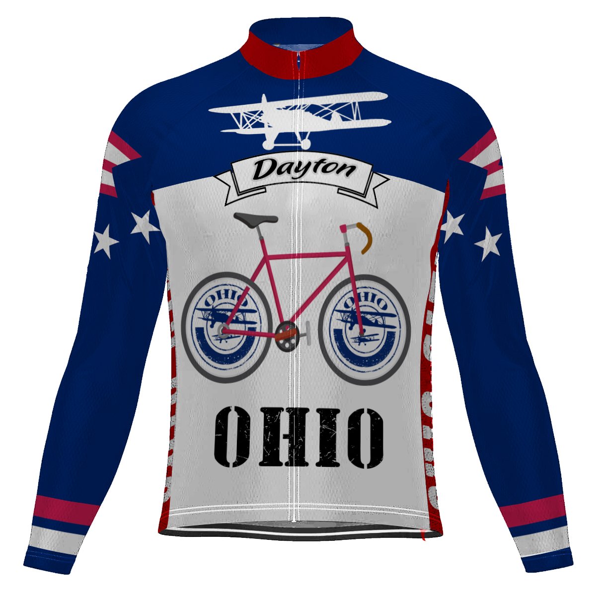 Ohio City Long Sleeve Cycling Jersey for Men | captainssportss.com