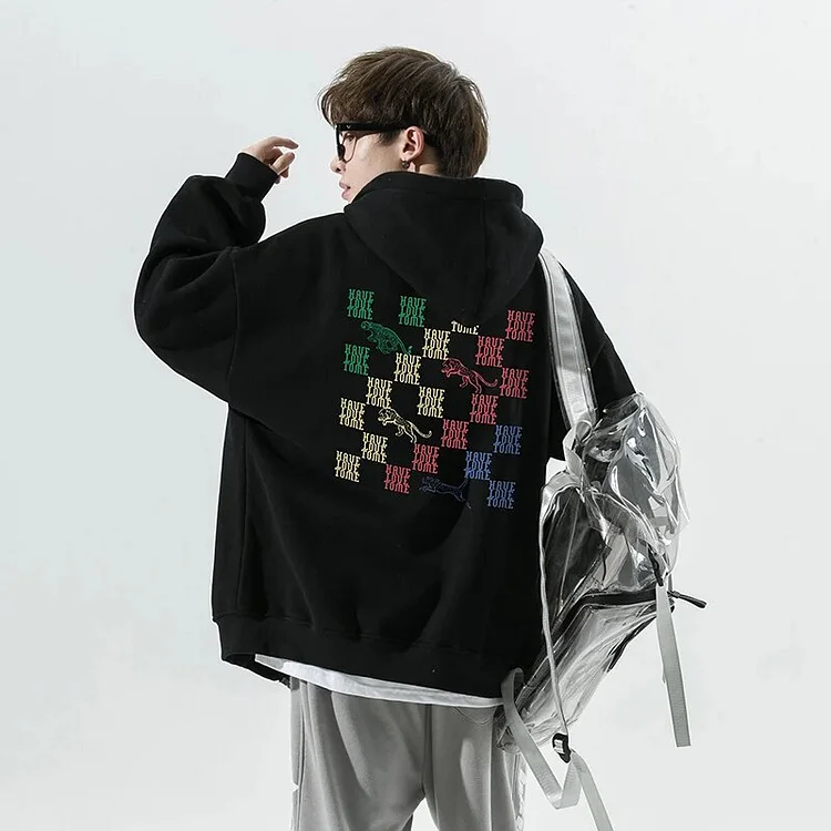 Men's Spring Autumn Cardigan Hooded New Sweater Loose Version Men's Clothes Couples Hip Hop Street Fashion Trend Cardigan Jacket