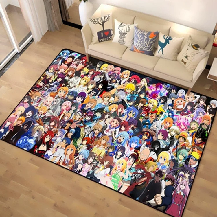 Anime Rug Kawaii Boy Room Decor Floor Rug Doormat Carpet Cartoon Bedroom Kitchen Living Child Play Non-slip Mat Cute Home Decor