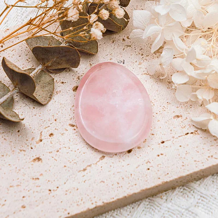 Rose Quartz Healing Thumb Worry Stone