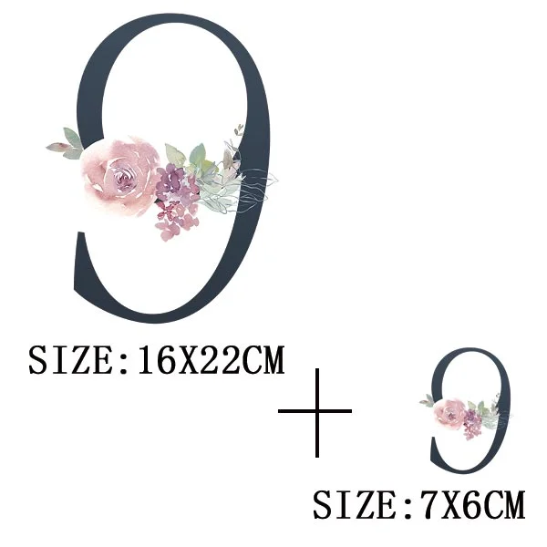 Beautiful Number Thermal Stickers On T-shirt Bag DIY Washable Patches Funny Design Iron On Transfers For Clothes Appliqued Decor