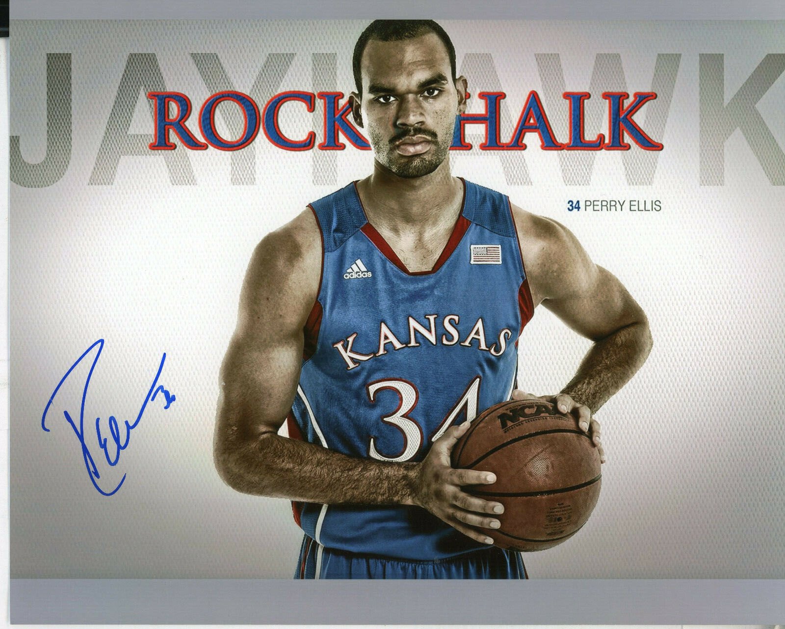 Perry Ellis Autographed 8x10 Kansas Jayhawks#S1519