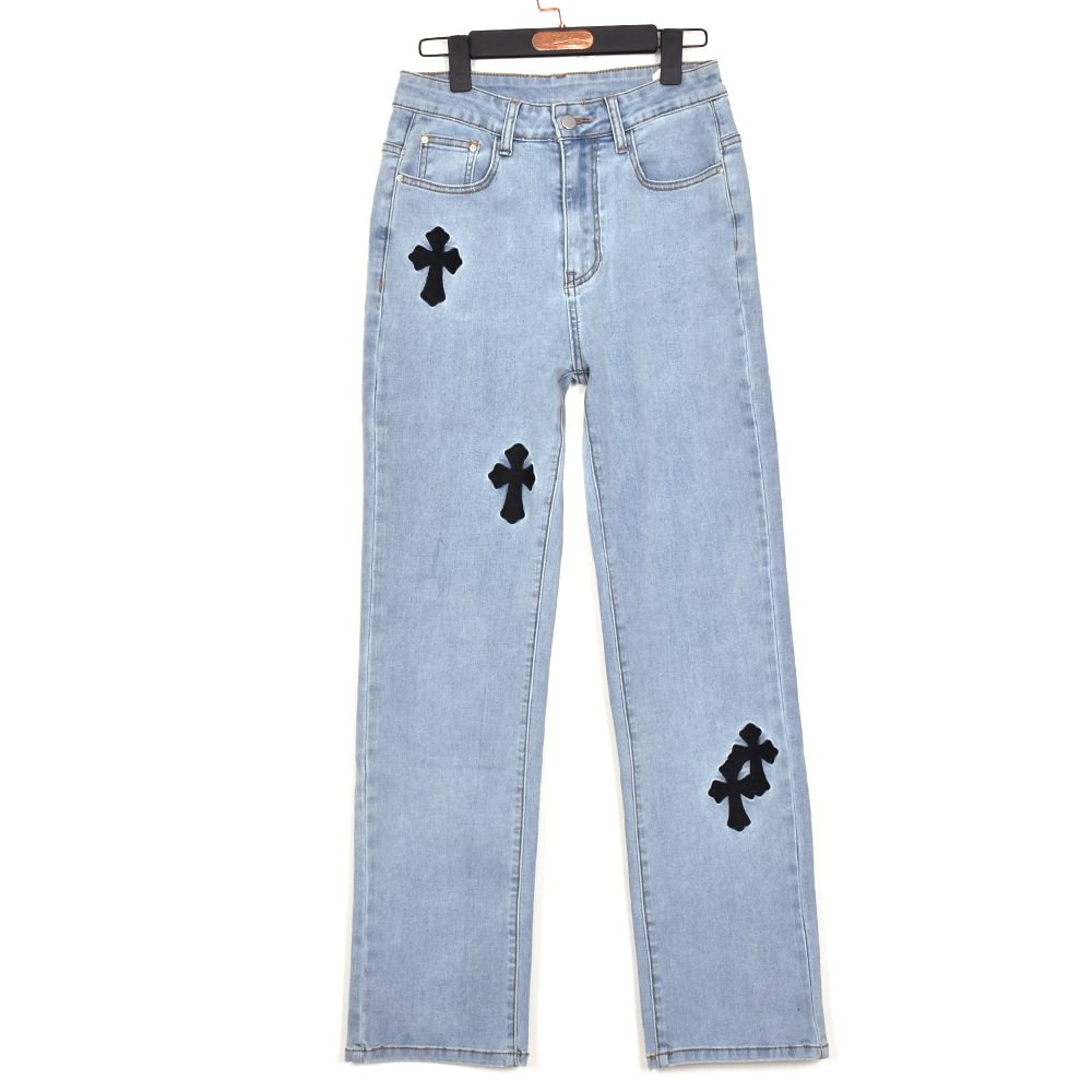Low Waist Denim Embroidered Hollow Personalized Stretch Tights Jeans