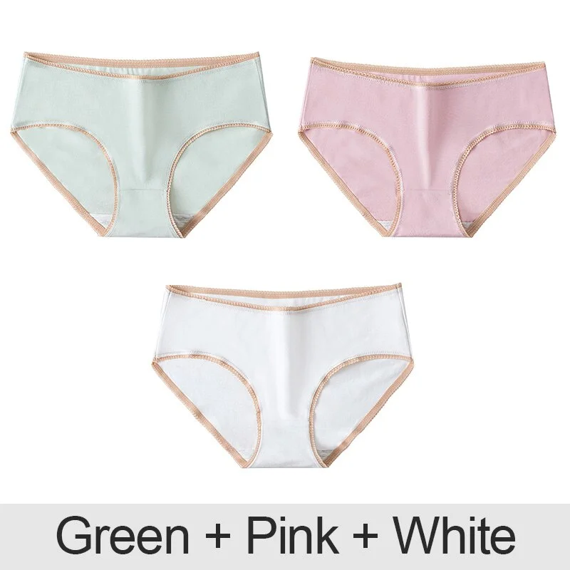 3PCS/Set Cotton Panties Patchwork Women Panties Sexy Lingerie Female Underwear Underpants Woman Panties Briefs Intimate Pantys
