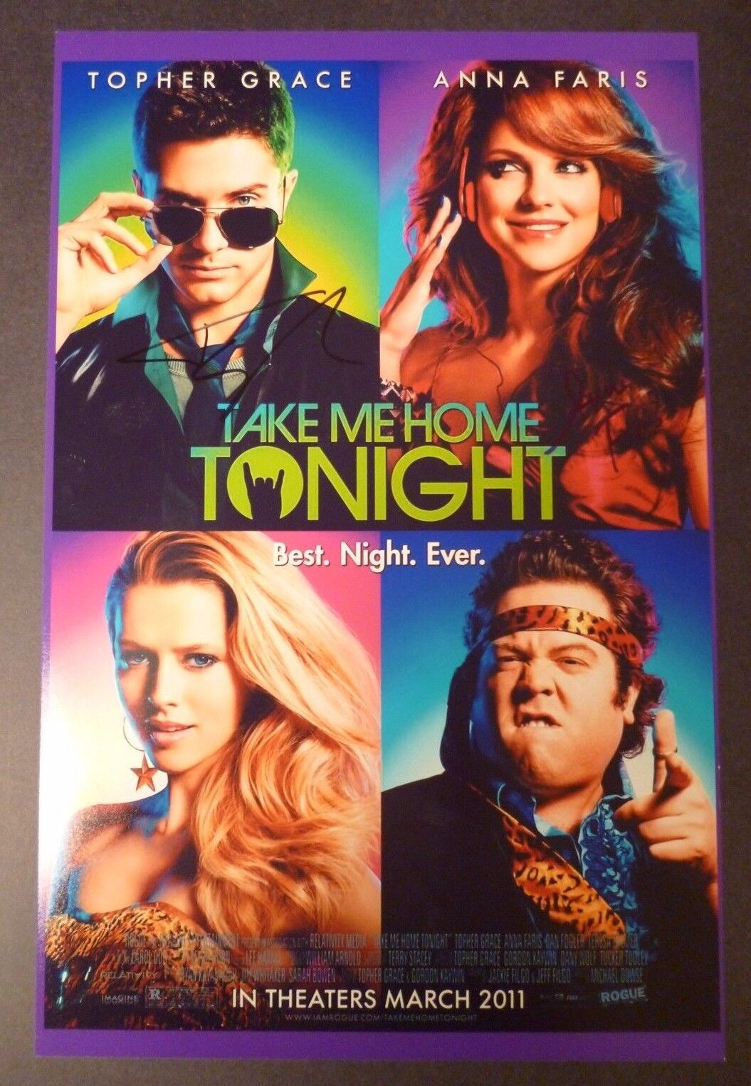 TOPHER GRACE & ANNA FARIS Hand-Signed TAKE ME HOME TONIGHT