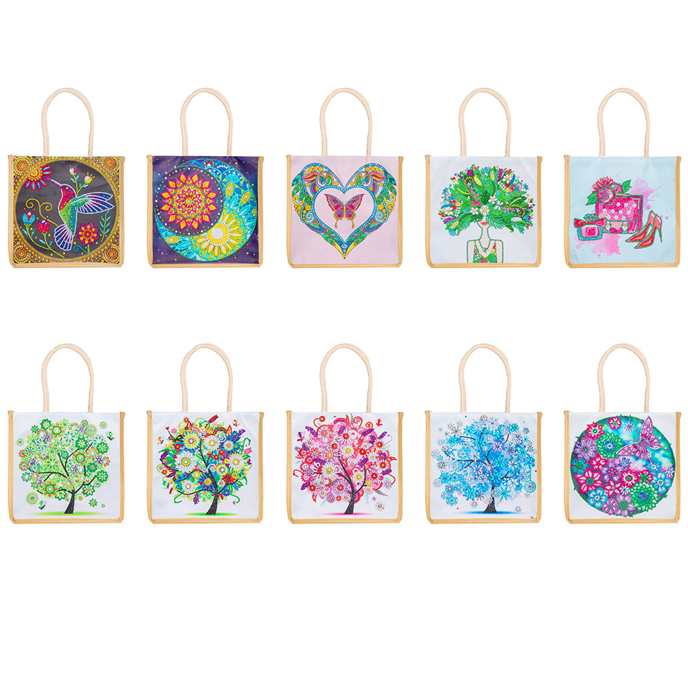 

Reusable Linen Shopping Handbag - 5D DIY Craft Bag, 02, 501 Original