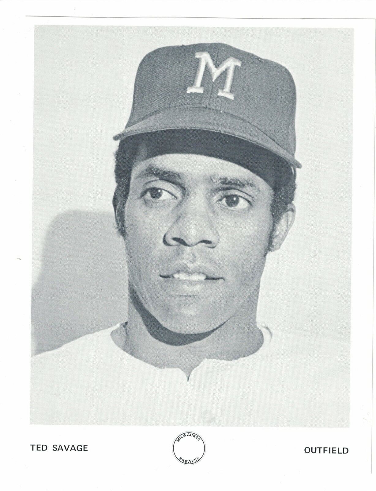 1971 Ted Savage Milwaukee Brewers 8x10 Baseball Team Issue Photo Poster painting RH