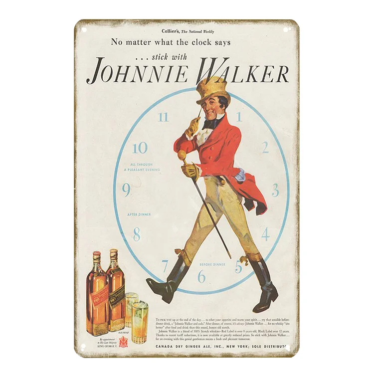 Johnnie Walker whiskey - Vintage Tin Signs/Wooden Signs - 7.9x11.8in & 11.8x15.7in