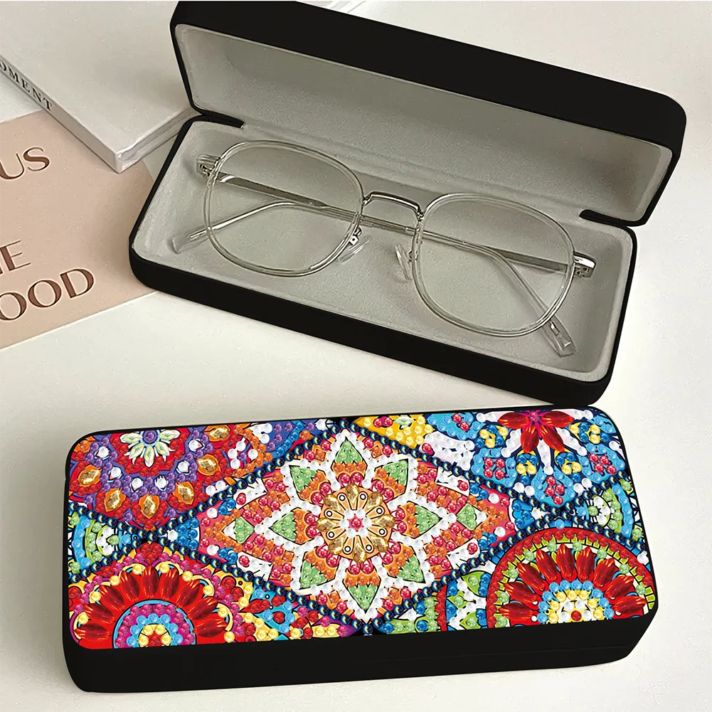 Flower Diamond Painting Eyeglasses Case Diamond Art Sunglasses Case for Adults