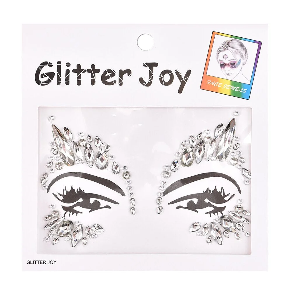 3D Crystal Sticker Masquerade Shiny Face Decoration Music Festival Trendy Shiny Acrylic Drill Sticker Temporary Tattoo Sticker