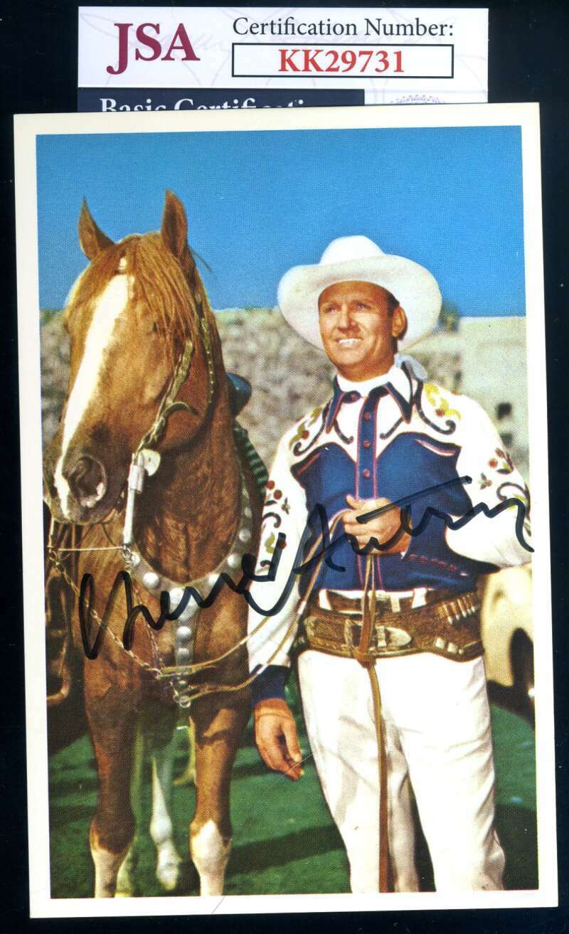 Gene Autry JSA Cert Signed Photo Poster painting Certified Autograph