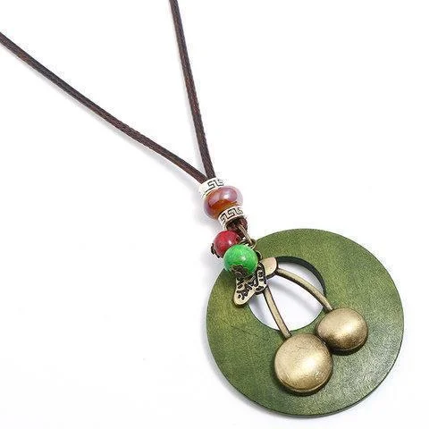 Vintage Round Alloy Sweater Necklace