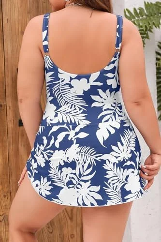 Plus Size Tummy Control Swimdress for Women One Piece