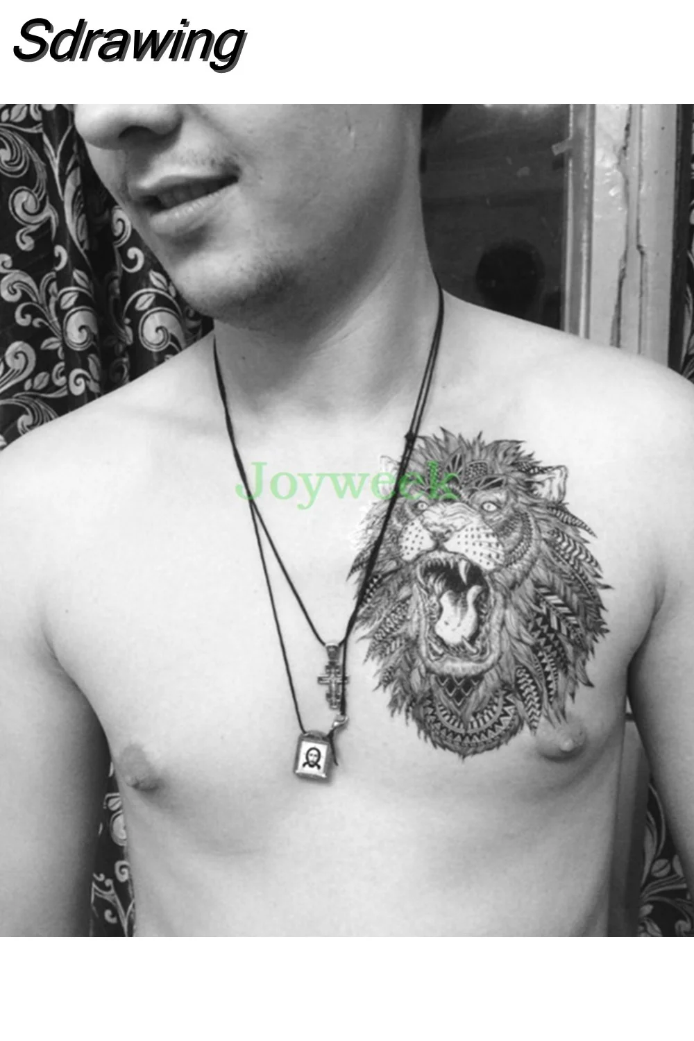 Sdrawing Temporary Tattoo Sticker crow tiger Ganesha wolf forest tatto stickers flash tatoo fake tattoos for women men 7