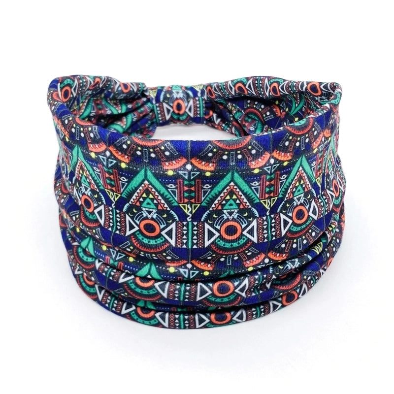 Women’s Hair Band African Print Pattern Wide Edge Elastic Knot Sports Yoga Headband Women’s Headwear Hair Accessories