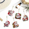 (US Local)12Pcs Christmas Diamond Painting Keychain Rhinestone Painting Keychain Pendant