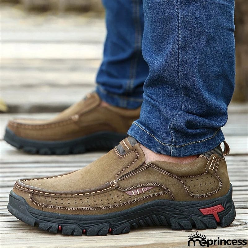 Men's Breathable Genuine Leather Handmade Walking Shoes