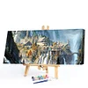 (US Only)1pc DIY Paint by Number Kit Castle Frameless Canvas Wall Art Gift Idea 80x40cm