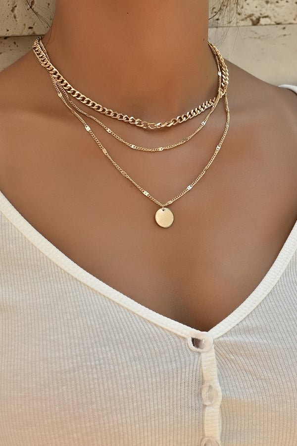 Ins Style Disc Charm Layered Necklace shopify LILYELF