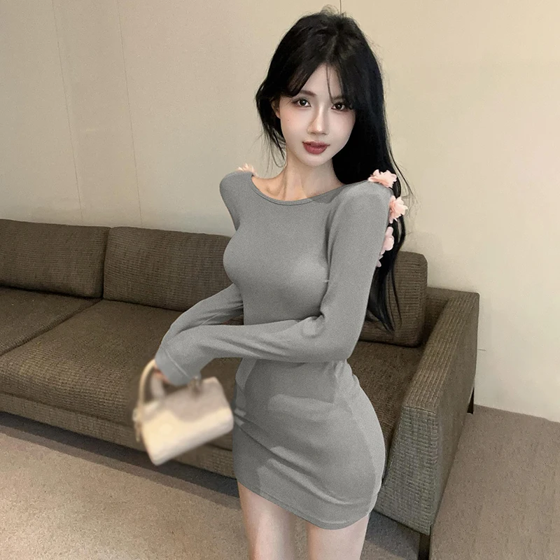 Women Sexy 3dfloral Pattern Bodycon Dress Autumn Winter Womencasual Elegant Evening Party Dresses