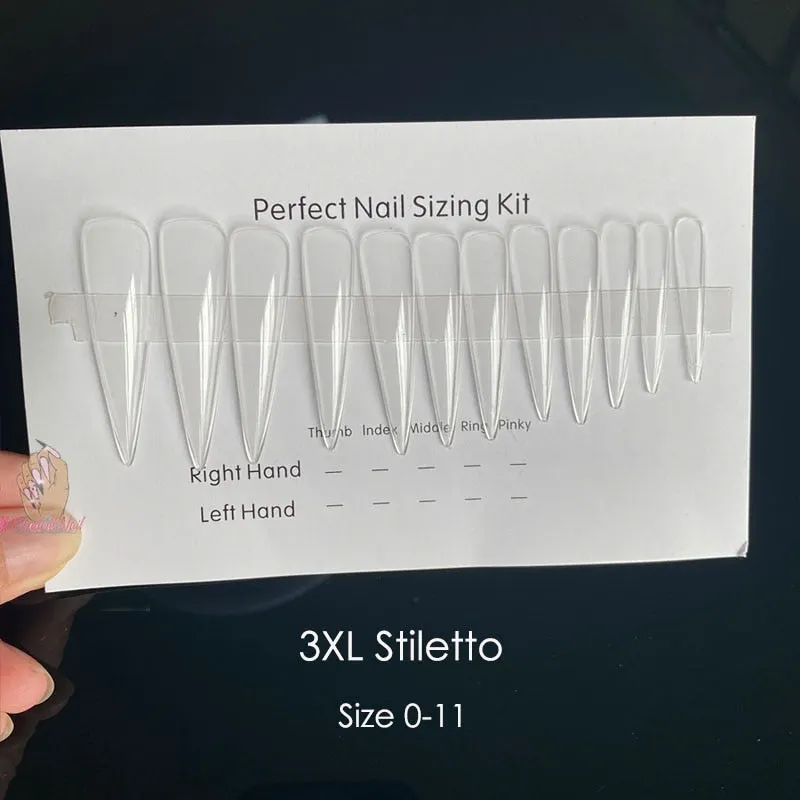 Press On Nail Sizing Kit Sample False Nail Tips Chart Template Card French Manicure Custom Nails Supply-Nail Inspo