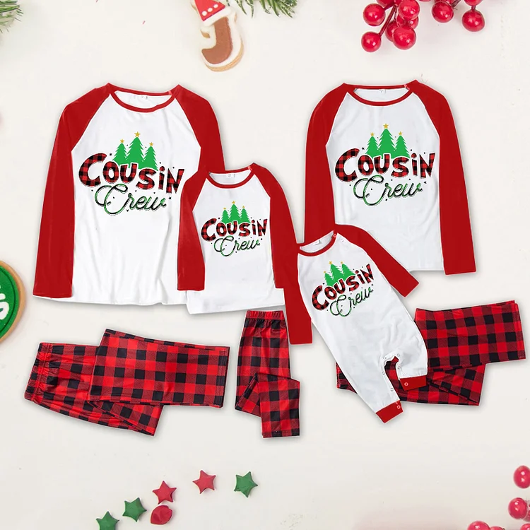 Cousin Crew Christmas Red Plaids Family Matching Pajamas Set