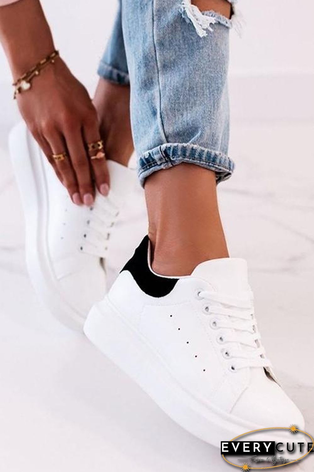 Lace Up White Sneakers