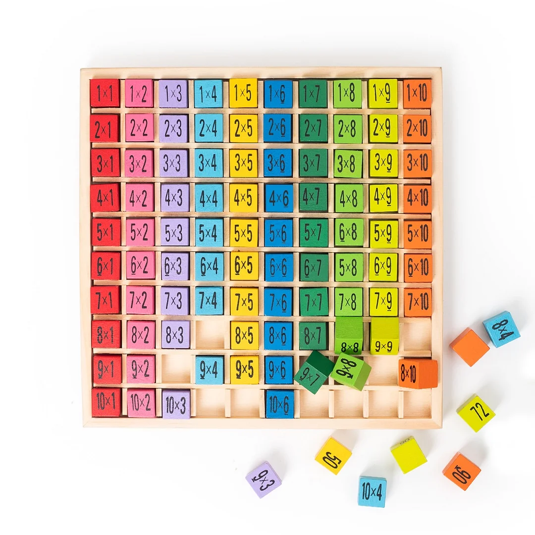 Nigikala Montessori Educational Wooden Math Toys Multiplicatio Addition Table Board Game Preschool Learning for Kids Children
