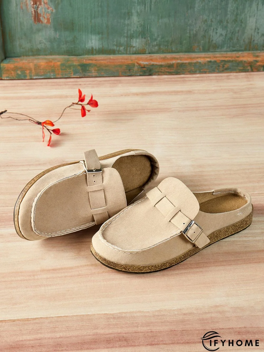 Women Soft Sole Casual Comfy Leather Slip On Sandals | IFYHOME