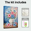 (20x30cm)DIY Flower Vase Framed Handmade Pearl Painting Art Craft Kit Living Home Decor