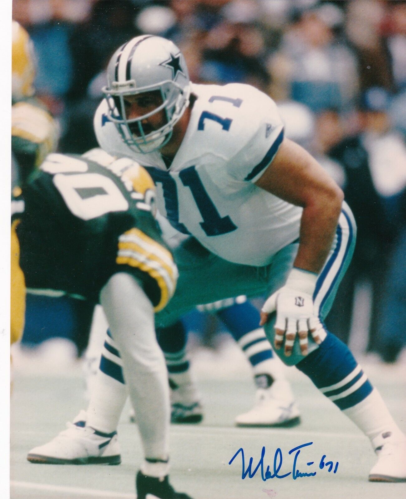 MARK TUINEI DALLAS COWBOYS ACTION SIGNED 8x10