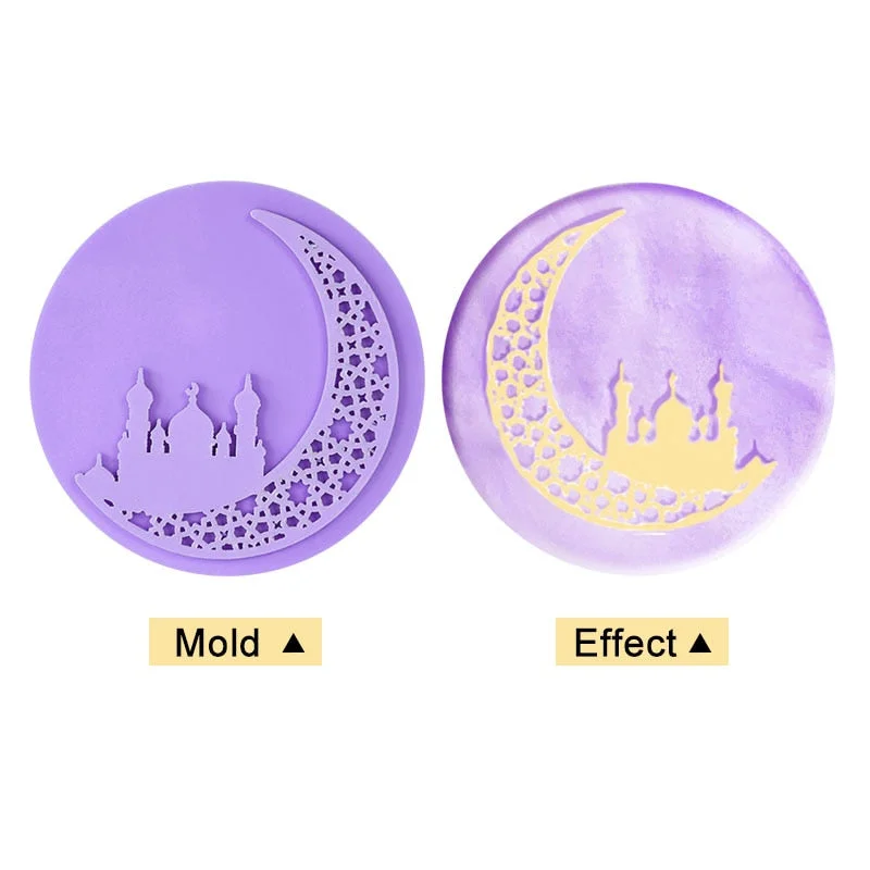 Eid Mubarak Cookies Mould Moon Star Embossed Biscuit Stamp Cutter Ramadan Muslim Party Decor DIY Cake Baking Tools Fondant Mold