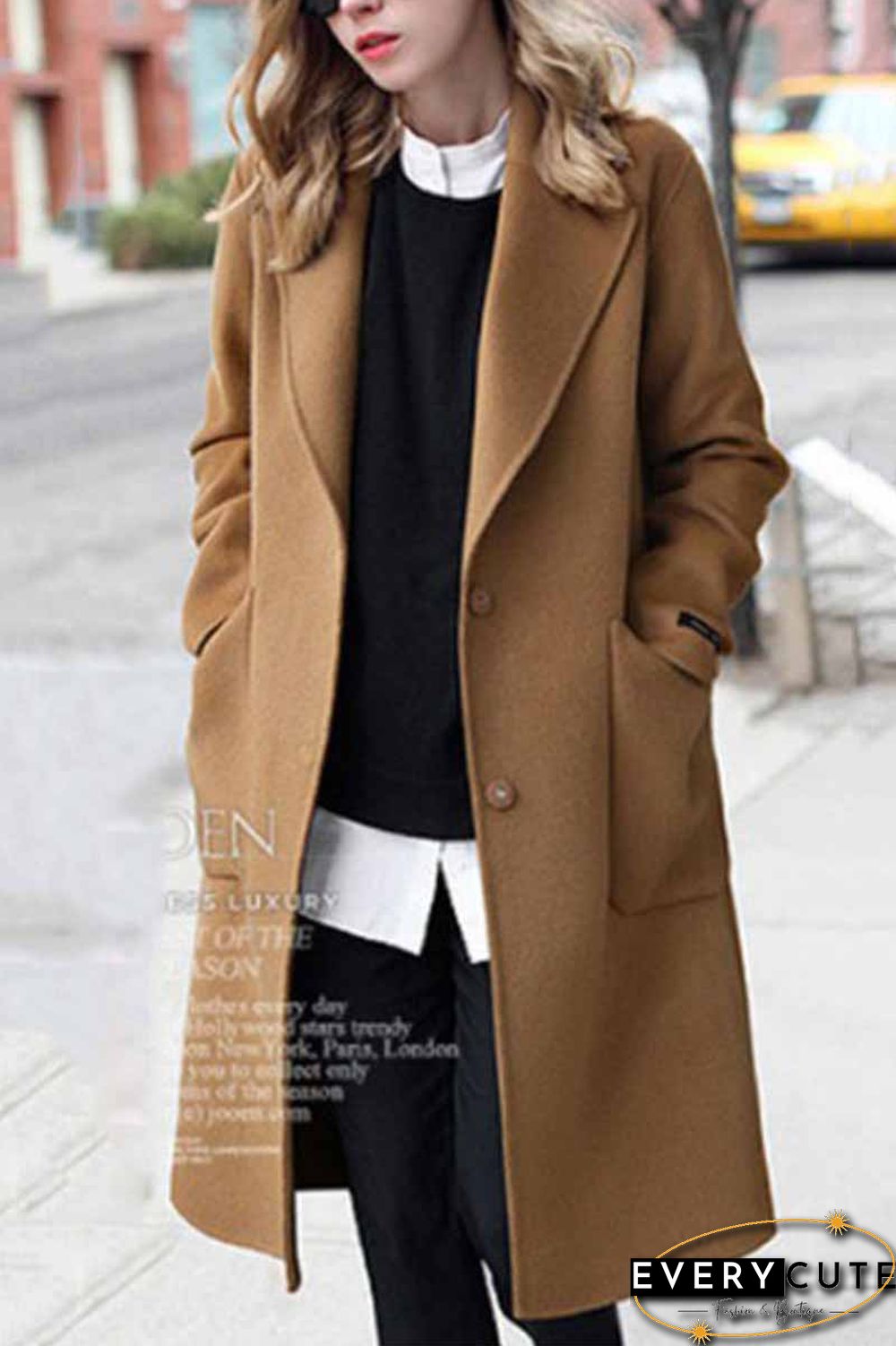 Loose Thick Solid Color Coat