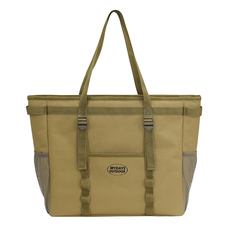 Oxford Lunch Bags Portable Thermal Cooler Bag Outdoor Accessories (Khaki)