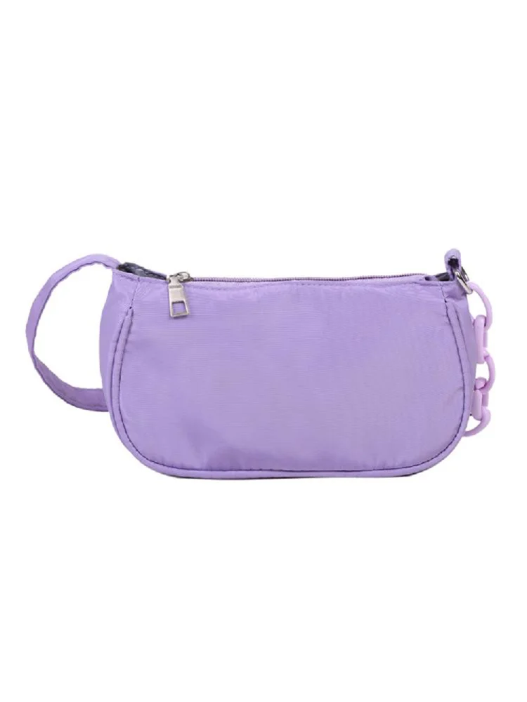 Women Casual Handbag Simple Nylon Daily Female Totes Shoulder Bags (Purple)