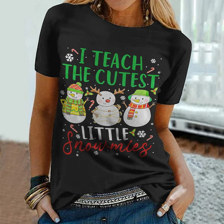 Wearshes I Teach the Cutest Little Snowmies Print T-shirt