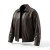 Men's Stylish Leather Jacket Casual Zip Up Biker Outerwear Coat Cropped Style by Inlyline