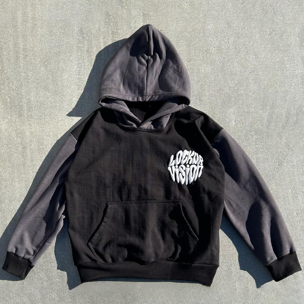 Contrast Color Letters Print Long Sleeve Hoodies