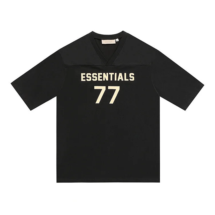 FEAR OF GOD ESSENTIALS 77 Letter V-neck Unisex T-shirts